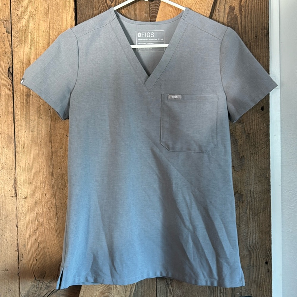 Figs scrub top xxs grey